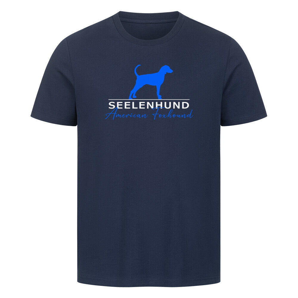 Premium T-Shirt "American Foxhound - Seelenhund" French Navy – hunde-shirt.de