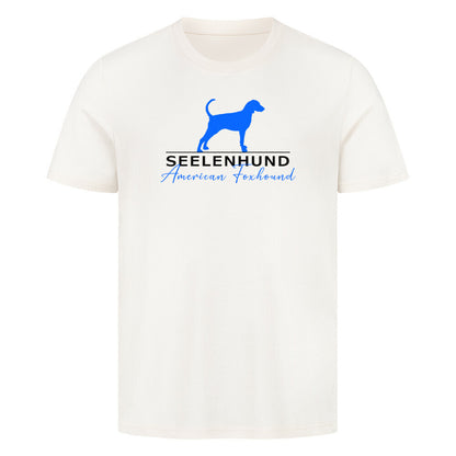 Premium T-Shirt "American Foxhound - Seelenhund" Natural Raw – hunde-shirt.de