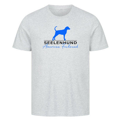 Premium T-Shirt "American Foxhound - Seelenhund" Heather Grey – hunde-shirt.de