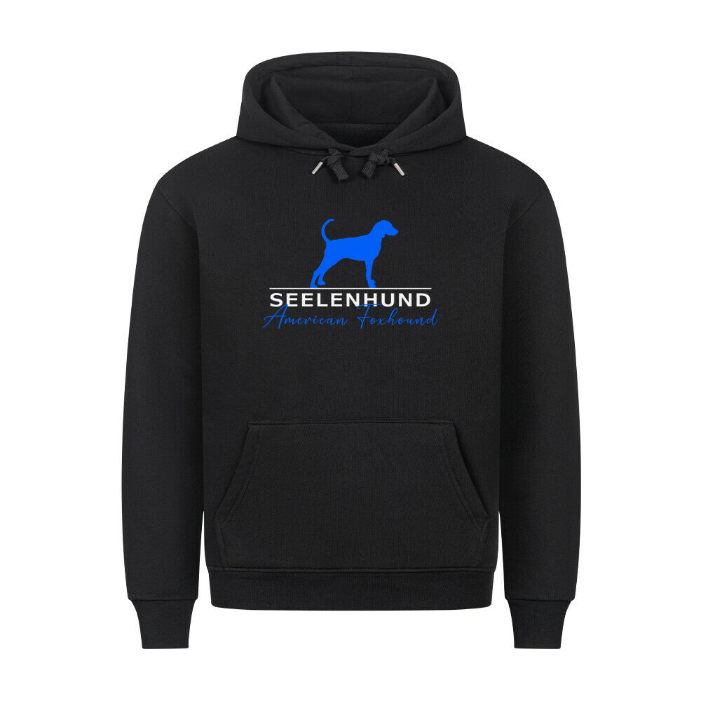 Premium Hoodie "American Foxhound - Seelenhund" Schwarz – hunde-shirt.de