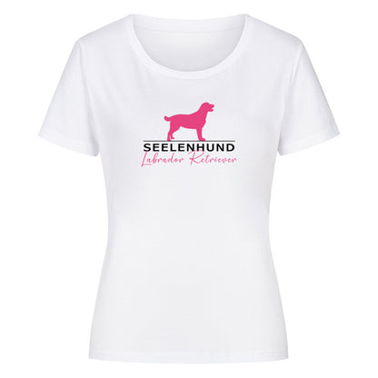 Premium Organic Damen-Shirt "Labrador Retriever - Seelenhund" Weiß – hunde-shirt.de