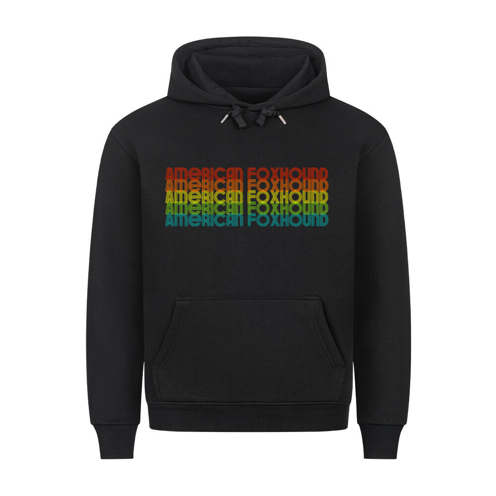 Premium Hoodie "American Foxhound - RETRO" Schwarz – hunde-shirt.de