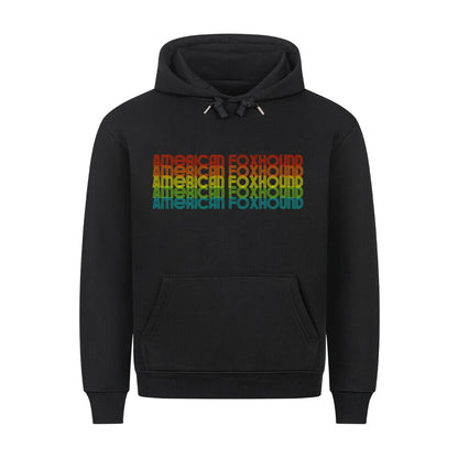 Premium Hoodie "American Foxhound - RETRO" Schwarz – hunde-shirt.de