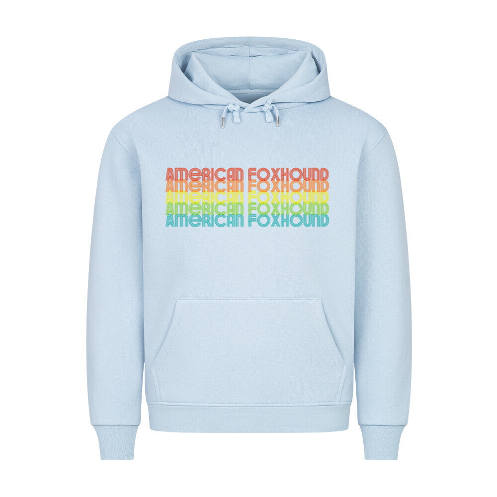 Premium Hoodie "American Foxhound - RETRO" Babyblau – hunde-shirt.de
