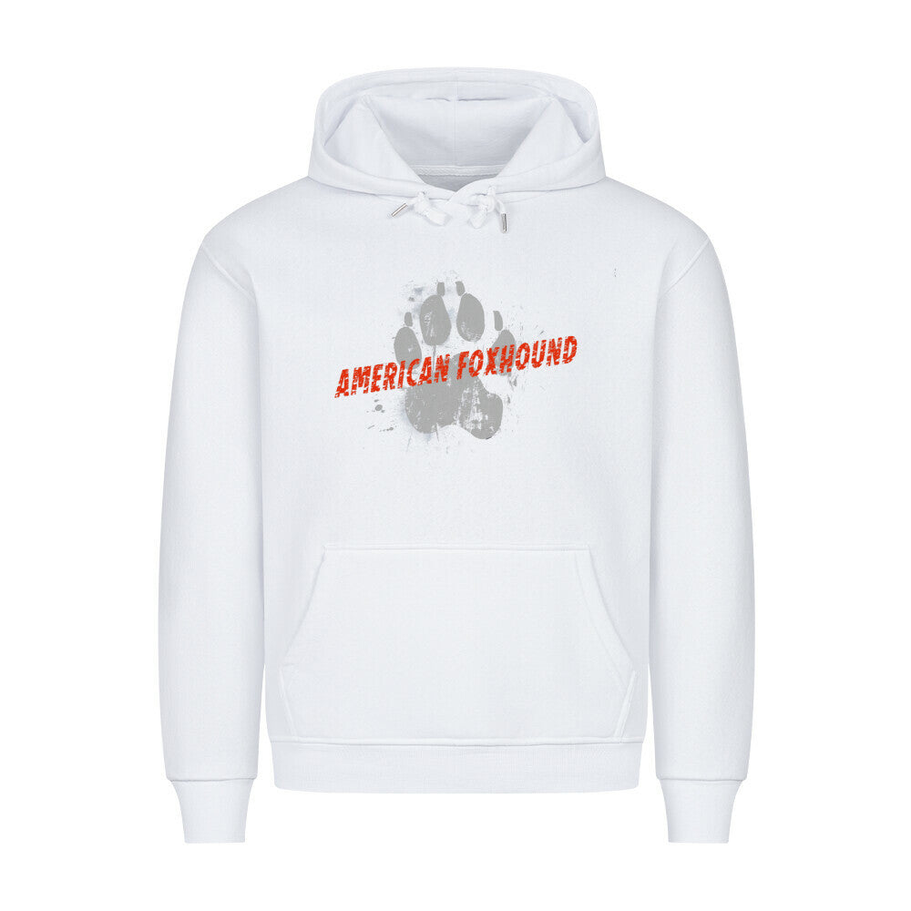 Premium Hoodie "American Foxhound - PAW" Weiß – hunde-shirt.de