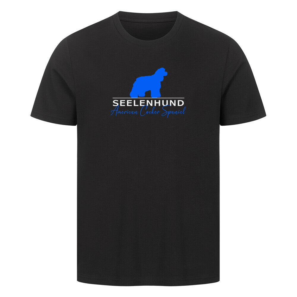 Premium T-Shirt "American Cocker Spaniel - Seelenhund" Schwarz – hunde-shirt.de