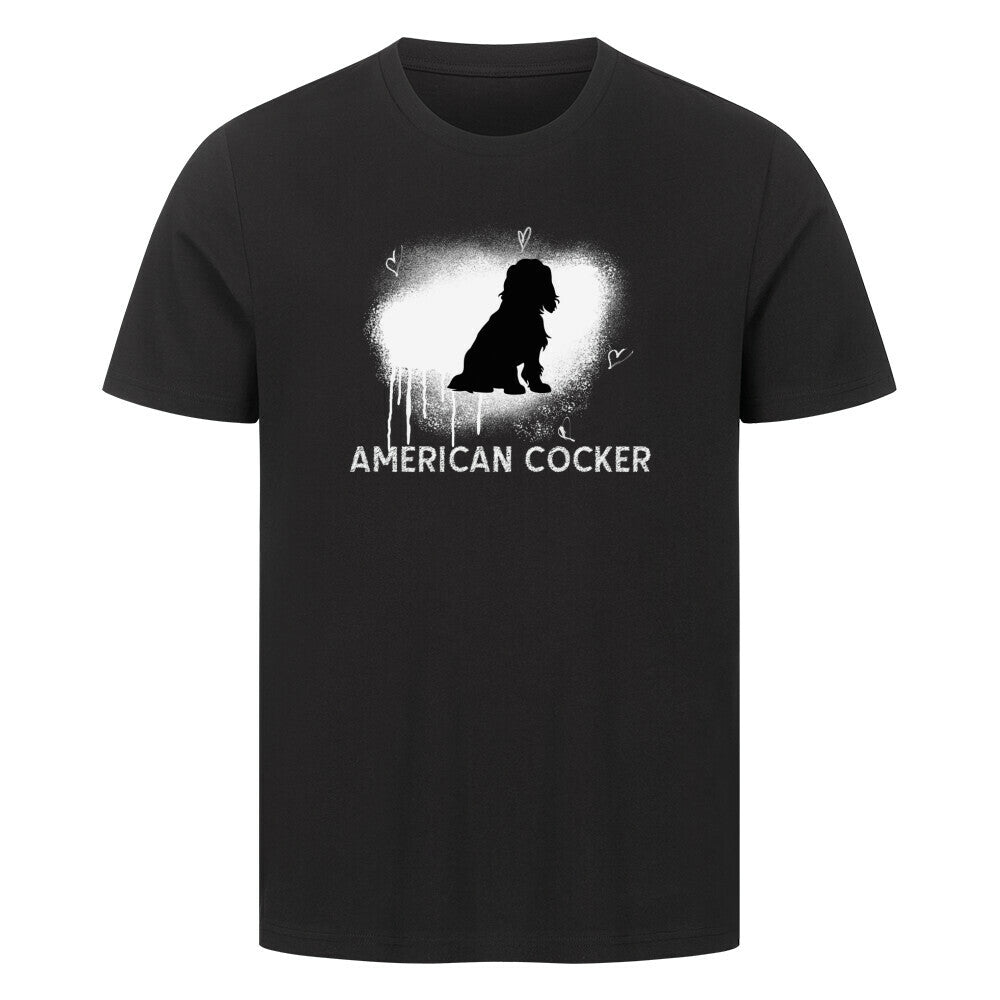 Premium T-Shirt "American Cocker Spaniel - Brush" Schwarz – hunde-shirt.de