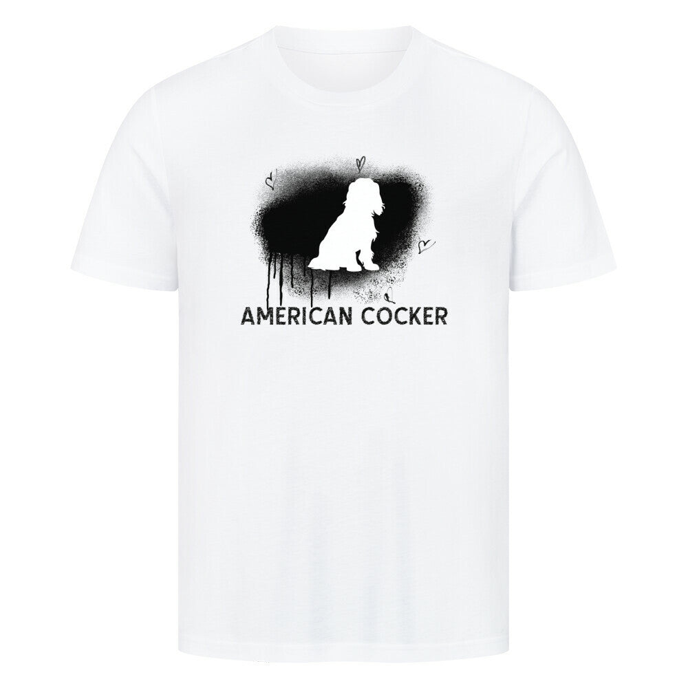 Premium T-Shirt "American Cocker Spaniel - Brush" Weiß – hunde-shirt.de