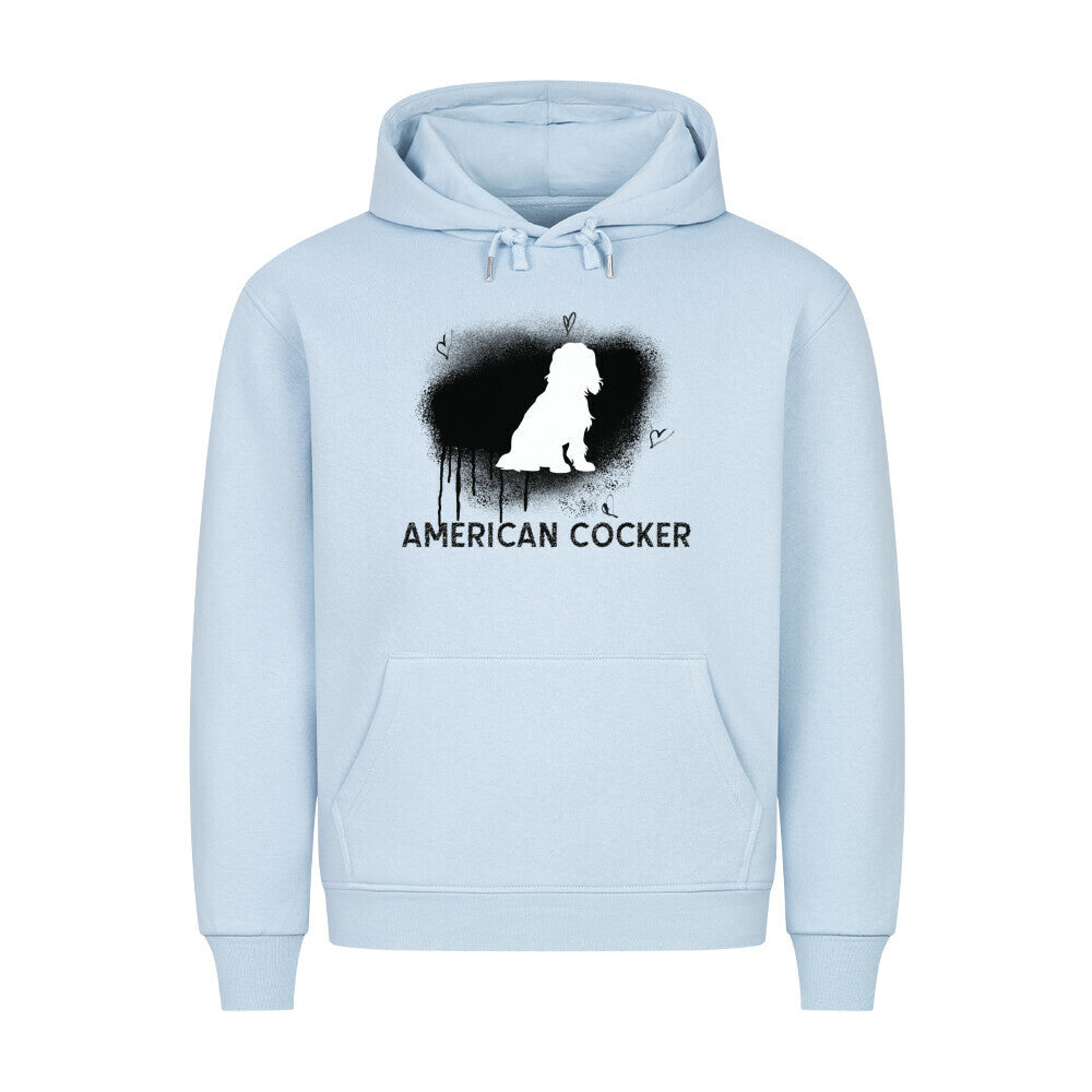 Premium Hoodie "American Cocker Spaniel - Brush" Babyblau – hunde-shirt.de