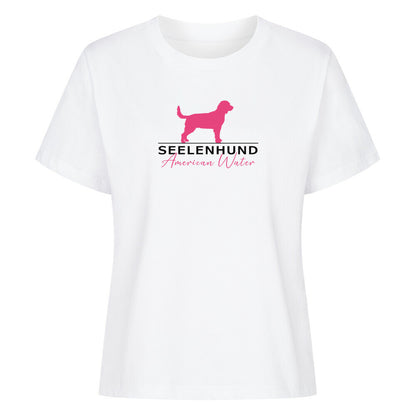 Premium Organic Damen-Shirt "American Water Spaniel - Seelenhund" Weiß – hunde-shirt.de