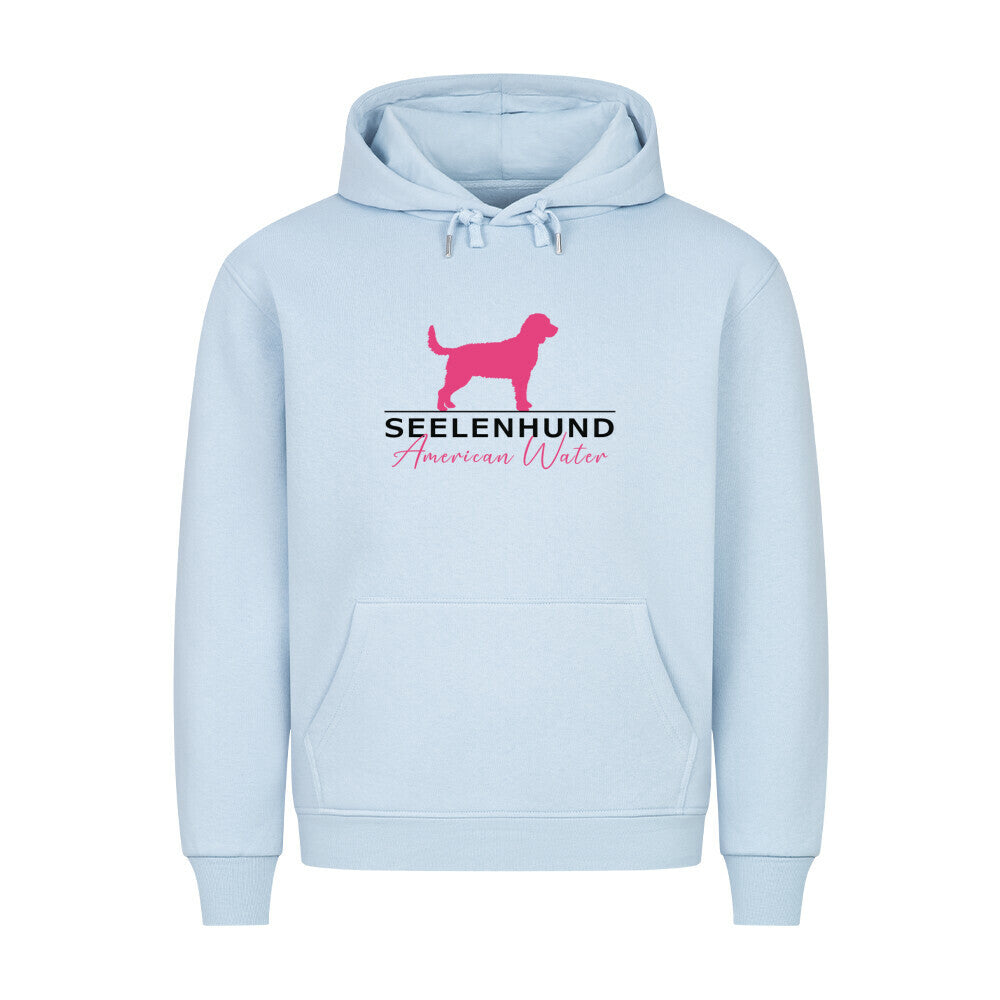 Premium Hoodie "American Water Spaniel - Seelenhund" Babyblau – hunde-shirt.de