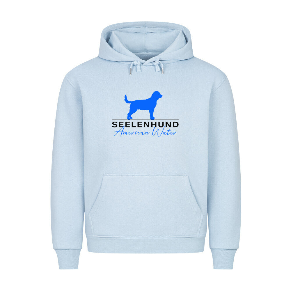 Premium Hoodie "American Water Spaniel - Seelenhund" Babyblau – hunde-shirt.de