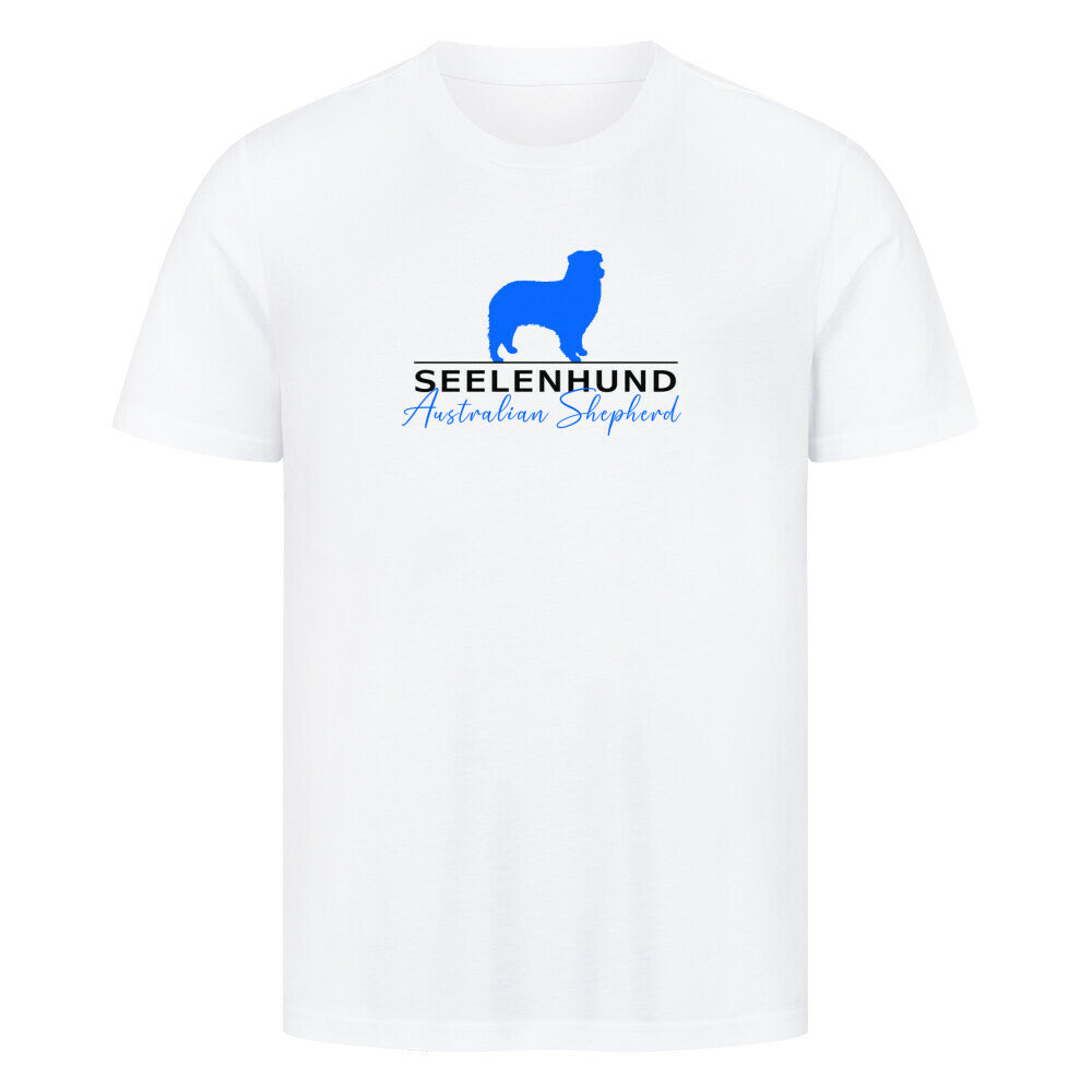 Premium T-Shirt "Australian Shepherd - Seelenhund" Weiß – hunde-shirt.de