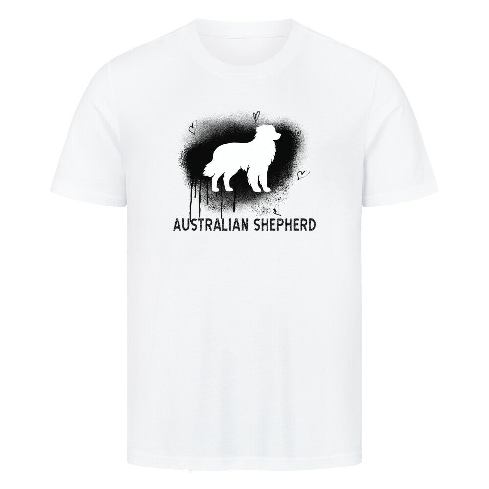 Premium T-Shirt "Australian Shepherd - Brush" Weiß – hunde-shirt.de