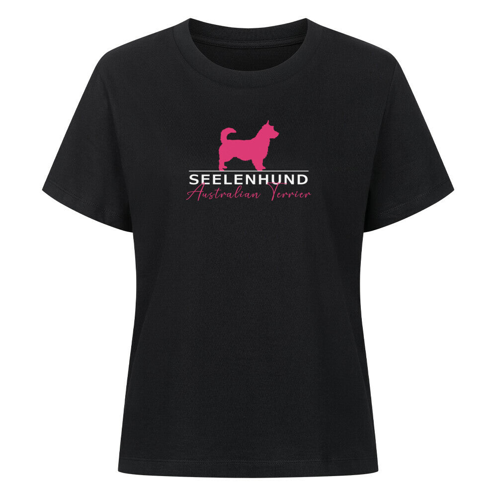 Premium Organic Damen-Shirt "Australian Terrier - Seelenhund" Schwarz – hunde-shirt.de