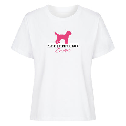 Premium Organic Damen-Shirt "Barbet - Seelenhund" Weiß – hunde-shirt.de