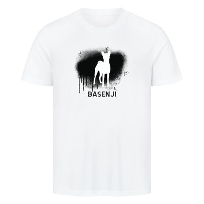 Premium T-Shirt "Basenji - Brush" Weiß – hunde-shirt.de