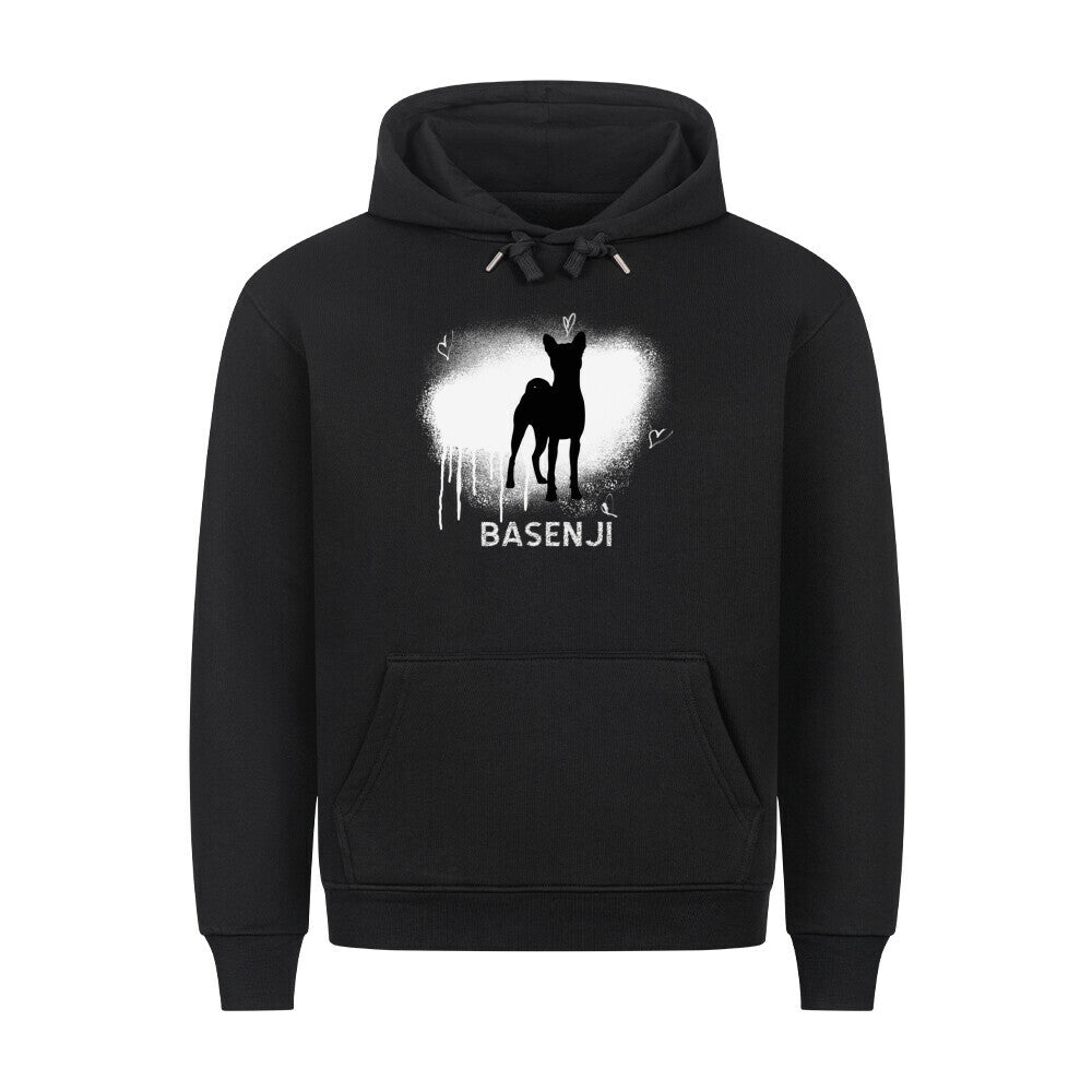 Premium Hoodie "Basenji - Brush" Schwarz – hunde-shirt.de