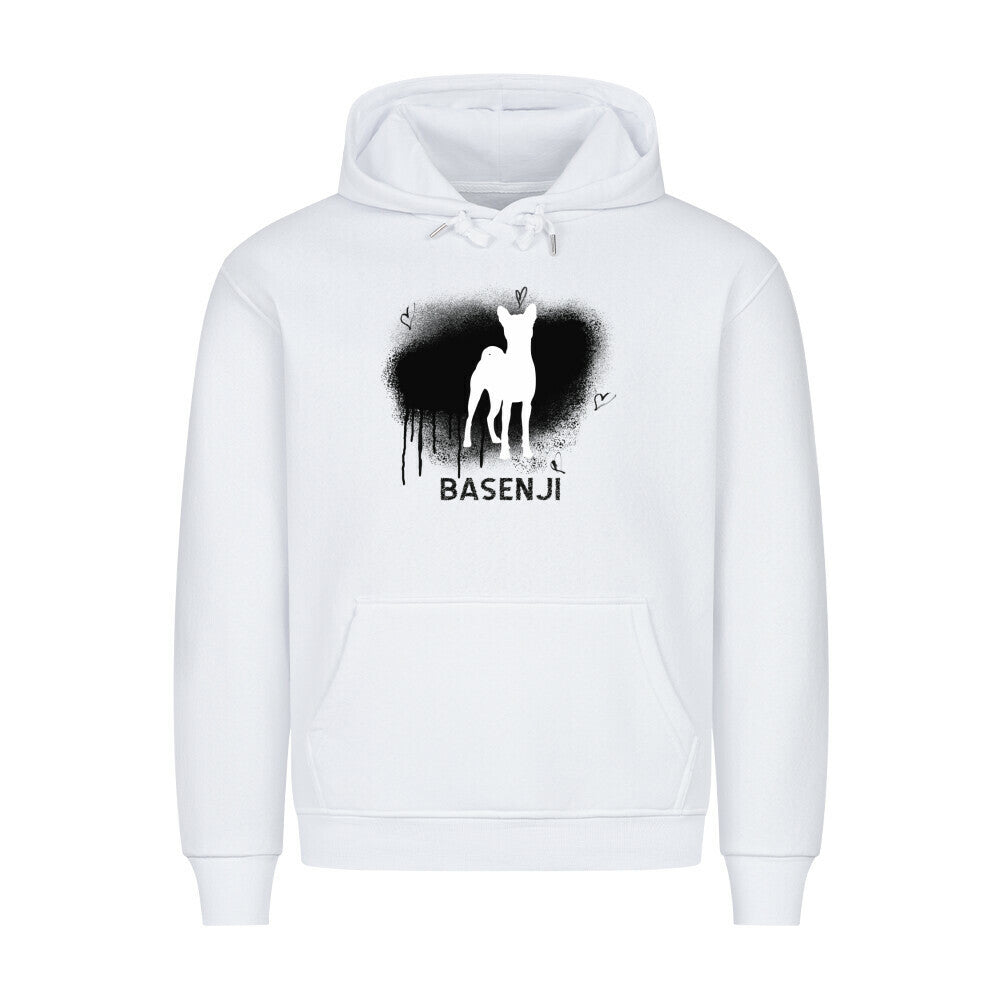 Premium Hoodie "Basenji - Brush" Weiß – hunde-shirt.de