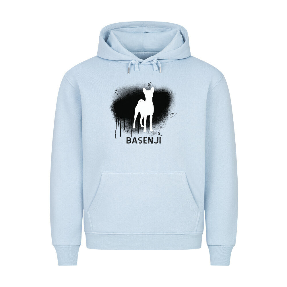 Premium Hoodie "Basenji - Brush" Babyblau – hunde-shirt.de