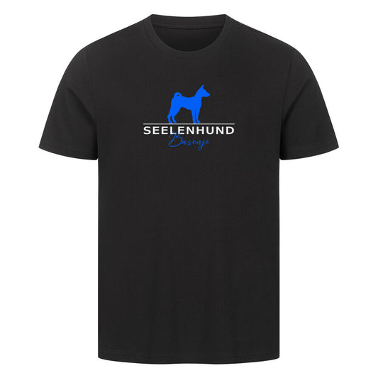 Premium T-Shirt "Basenji - Seelenhund" Schwarz – hunde-shirt.de