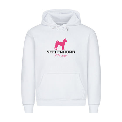 Premium Hoodie "Basenji - Seelenhund" Weiß – hunde-shirt.de