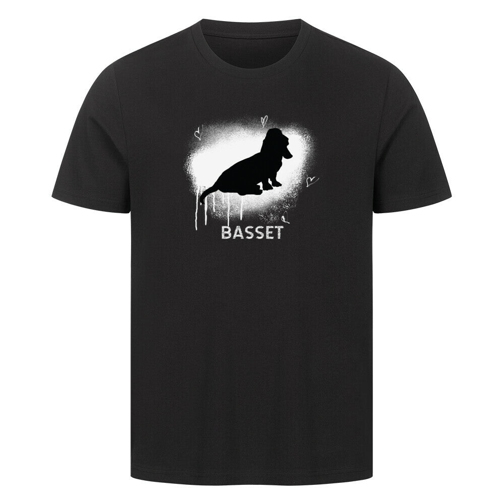 Premium T-Shirt "Basset - Brush" Schwarz – hunde-shirt.de