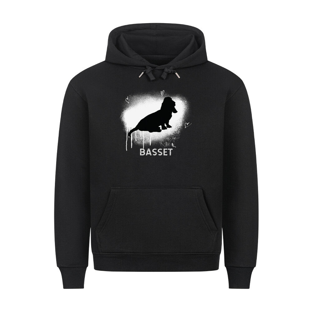 Premium Hoodie "Basset - Brush" Schwarz – hunde-shirt.de