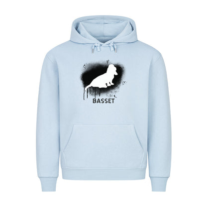 Premium Hoodie "Basset - Brush" Babyblau – hunde-shirt.de