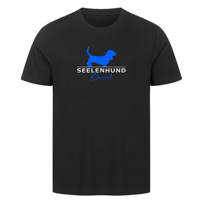 Premium T-Shirt "Basset - Seelenhund" Schwarz – hunde-shirt.de