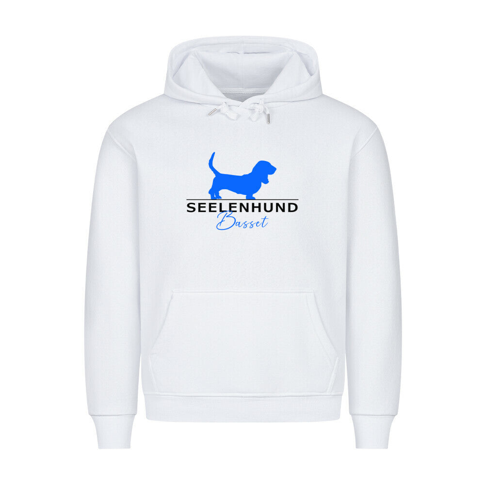 Premium Hoodie "Basset - Seelenhund" Weiß – hunde-shirt.de