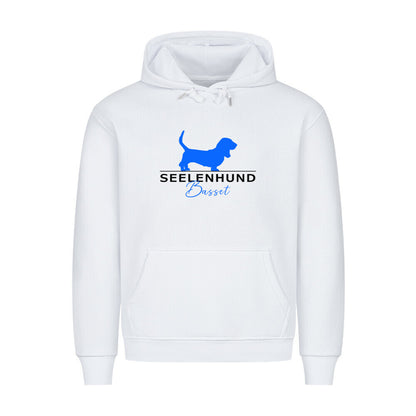 Premium Hoodie "Basset - Seelenhund" Weiß – hunde-shirt.de