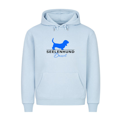 Premium Hoodie "Basset - Seelenhund" Babyblau – hunde-shirt.de