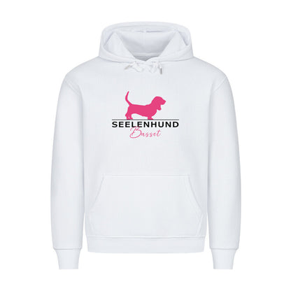 Premium Hoodie "Basset - Seelenhund" Weiß – hunde-shirt.de