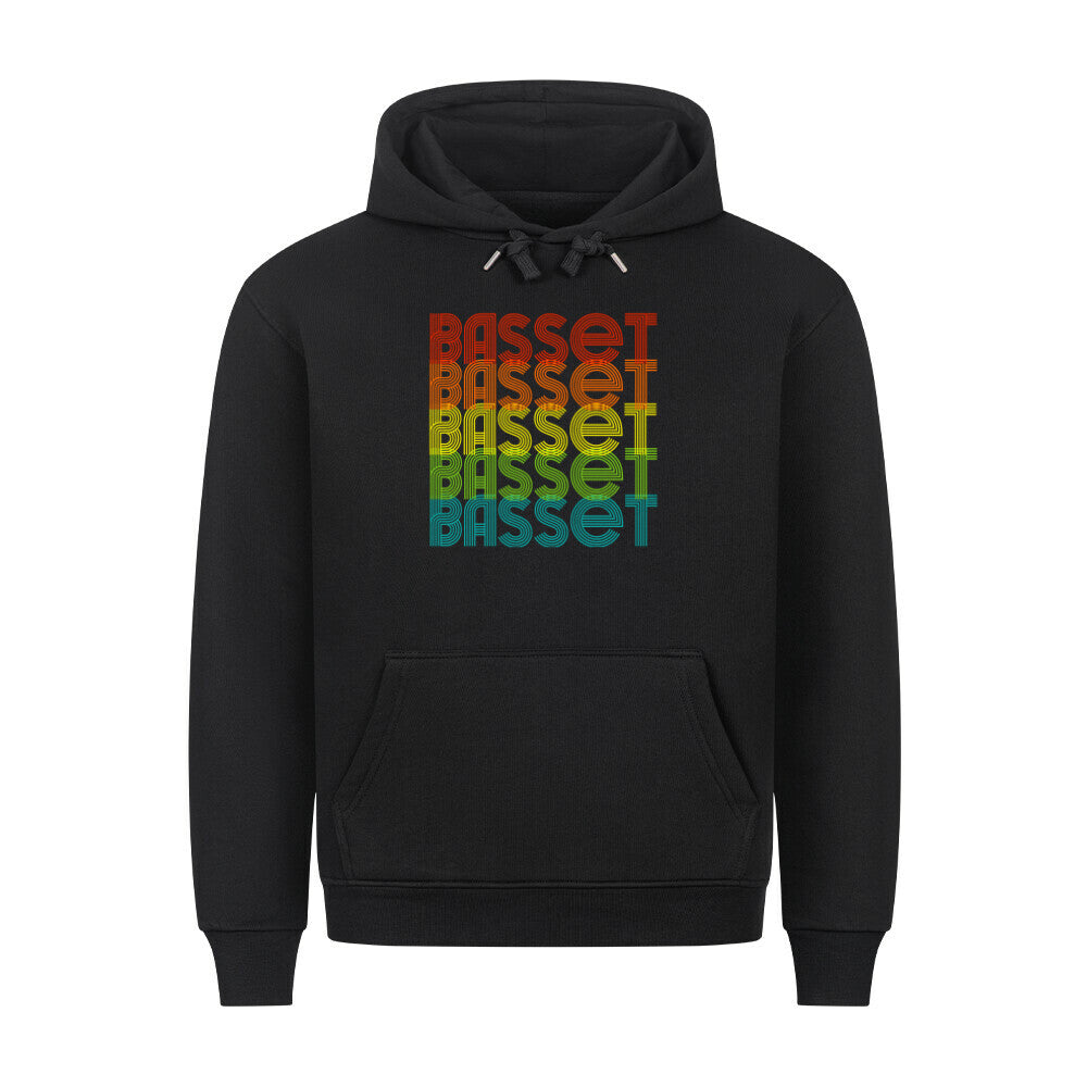 Premium Hoodie "Basset - RETRO" Schwarz – hunde-shirt.de