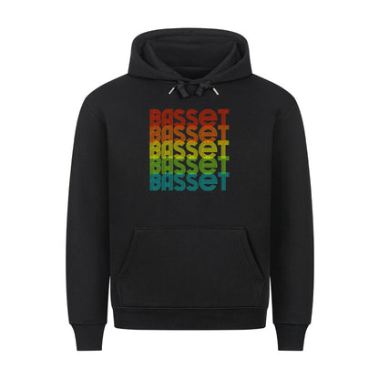 Premium Hoodie "Basset - RETRO" Schwarz – hunde-shirt.de