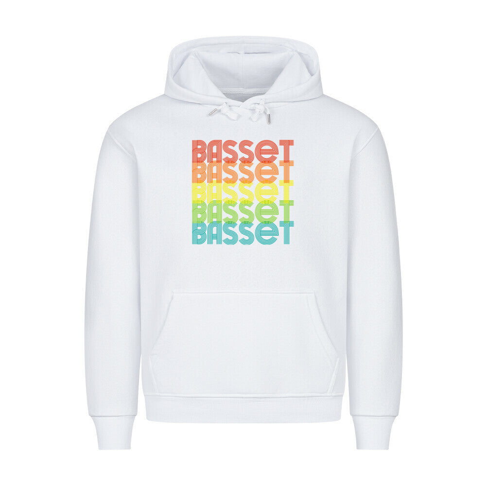 Premium Hoodie "Basset - RETRO" Weiß – hunde-shirt.de