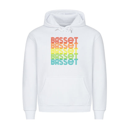 Premium Hoodie "Basset - RETRO" Weiß – hunde-shirt.de