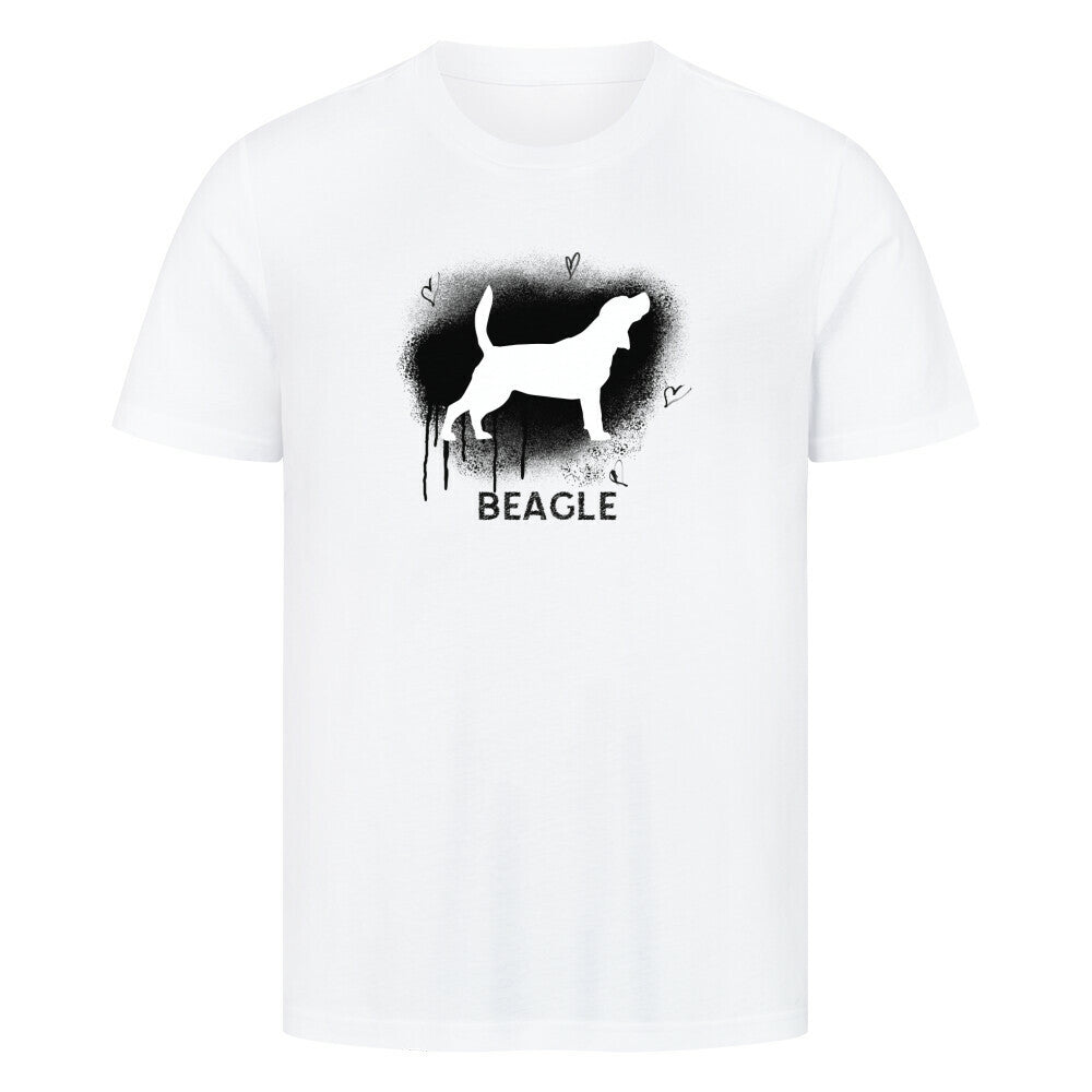 Premium T-Shirt "Beagle- Brush" Weiß – hunde-shirt.de