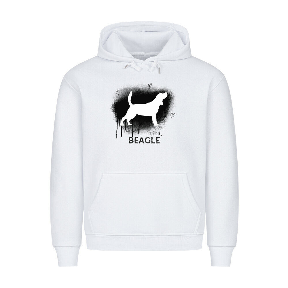 Premium Hoodie "Beagle- Brush" Weiß – hunde-shirt.de