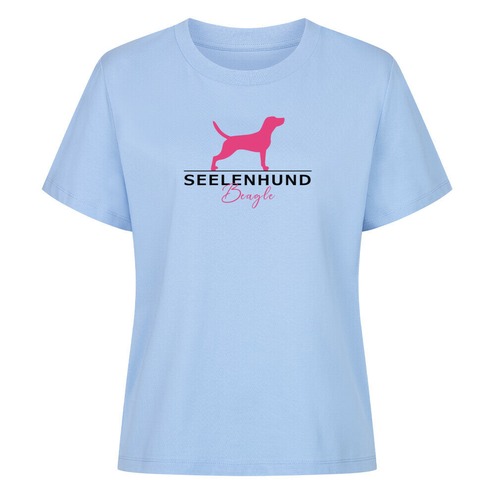 Premium Organic Damen-Shirt "Beagle- Seelenhund" Sky Blue – hunde-shirt.de