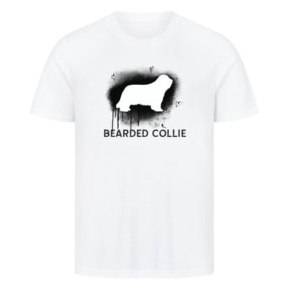 Premium T-Shirt "Bearded Collie - Brush" Weiß – hunde-shirt.de