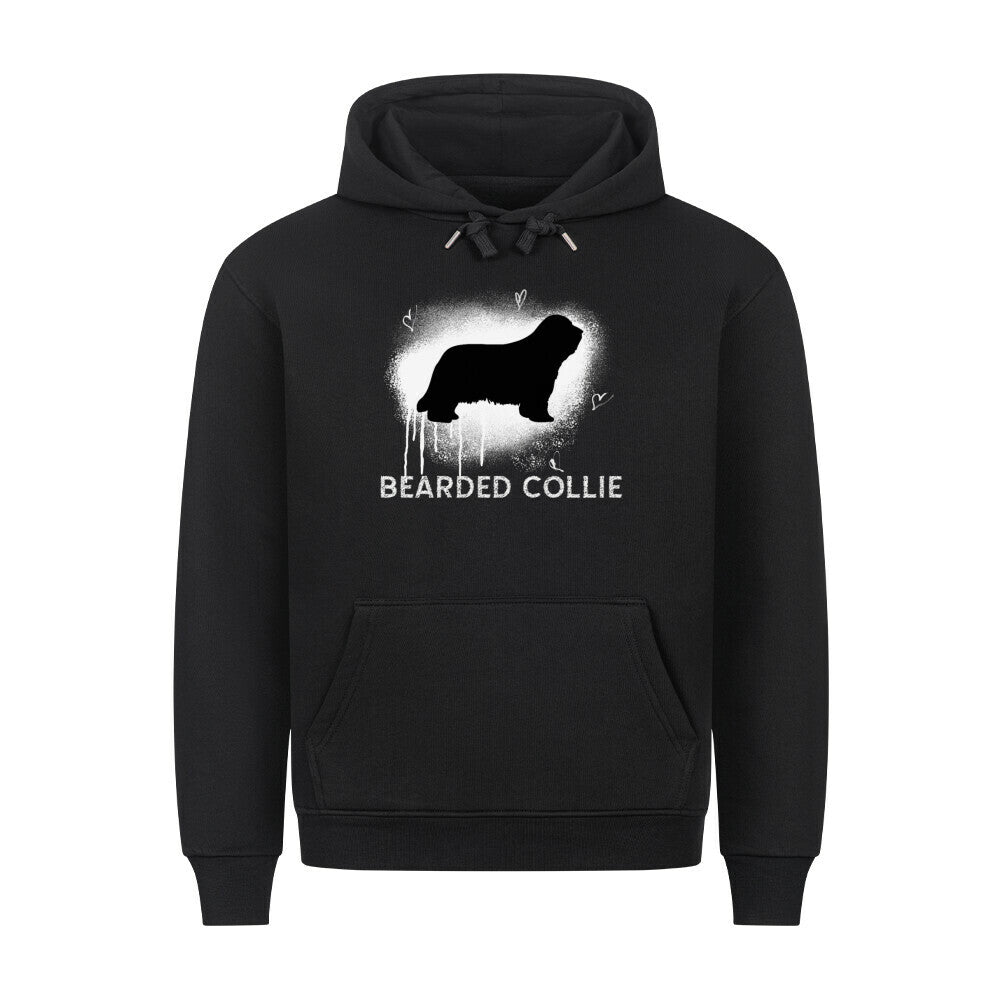 Premium Hoodie "Bearded Collie - Brush" Schwarz – hunde-shirt.de