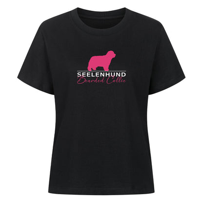Premium Organic Damen-Shirt "Bearded Collie - Seelenhund" Schwarz – hunde-shirt.de