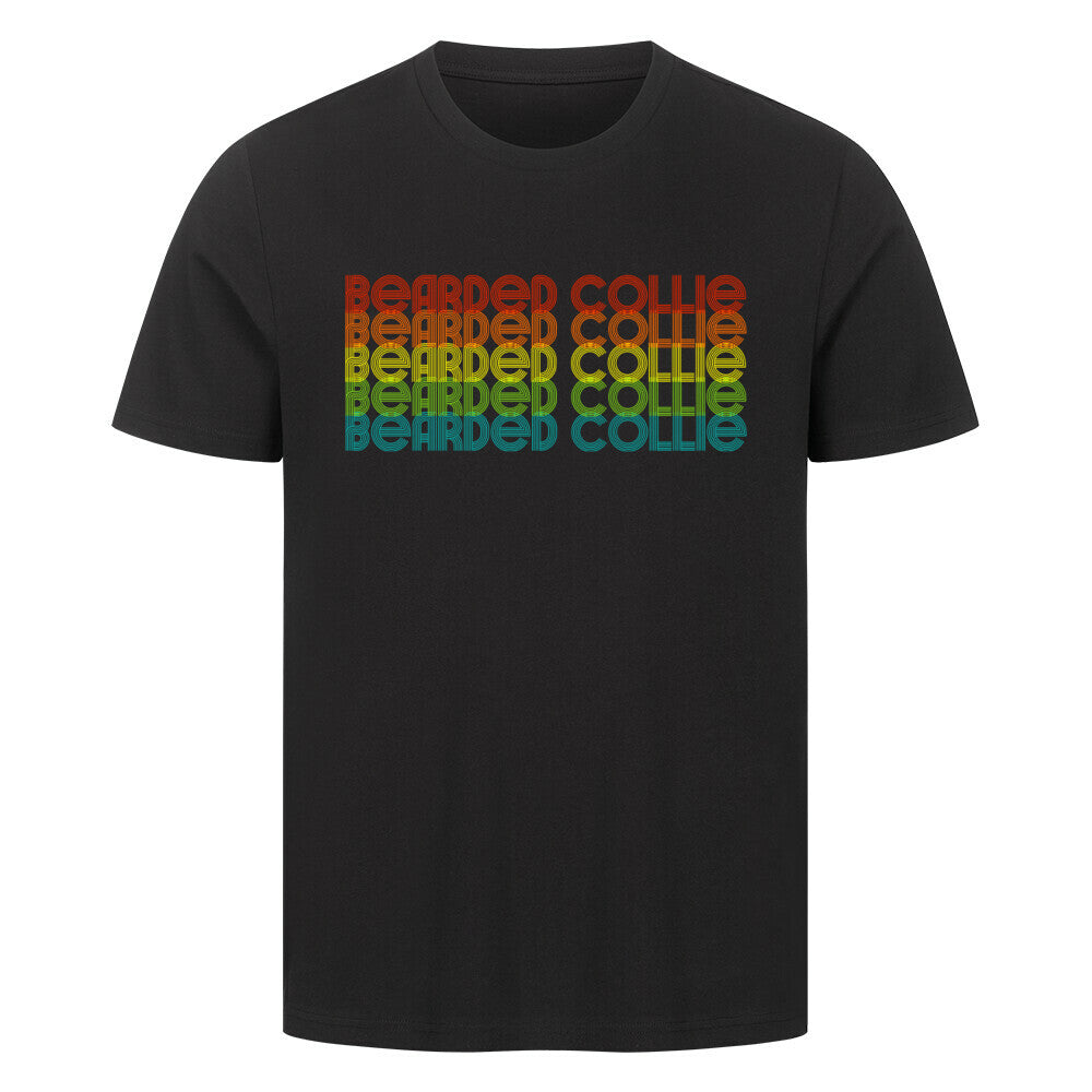 Premium T-Shirt "Bearded Collie - RETRO" Schwarz – hunde-shirt.de