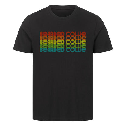 Premium T-Shirt "Bearded Collie - RETRO" Schwarz – hunde-shirt.de