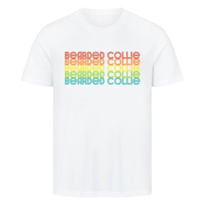 Premium T-Shirt "Bearded Collie - RETRO" Weiß – hunde-shirt.de