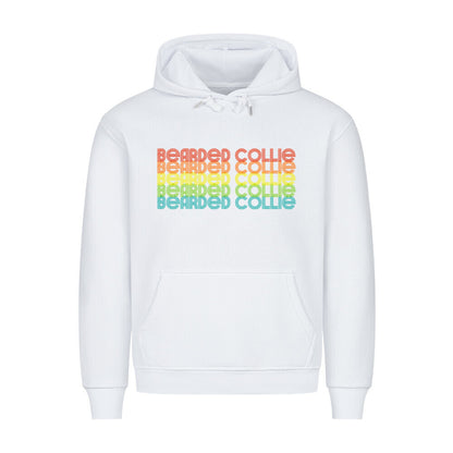 Premium Hoodie "Bearded Collie - RETRO" Weiß – hunde-shirt.de