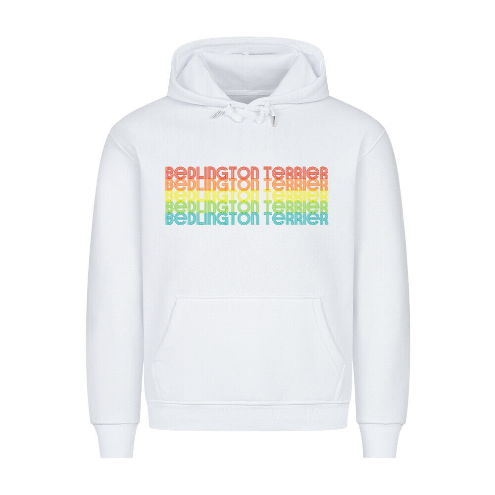 Premium Hoodie "Bedlington Terrier - RETRO" Weiß – hunde-shirt.de