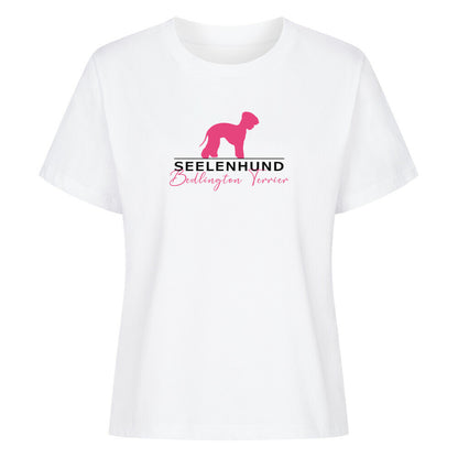 Premium Organic Damen-Shirt "Bedlington Terrier - Seelenhund" Weiß – hunde-shirt.de